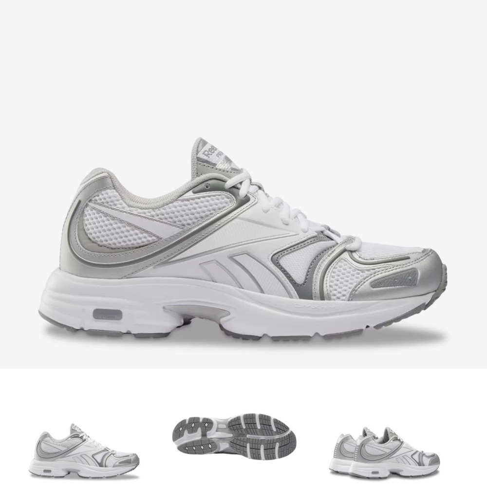 Reebok White and Gray Sneakers